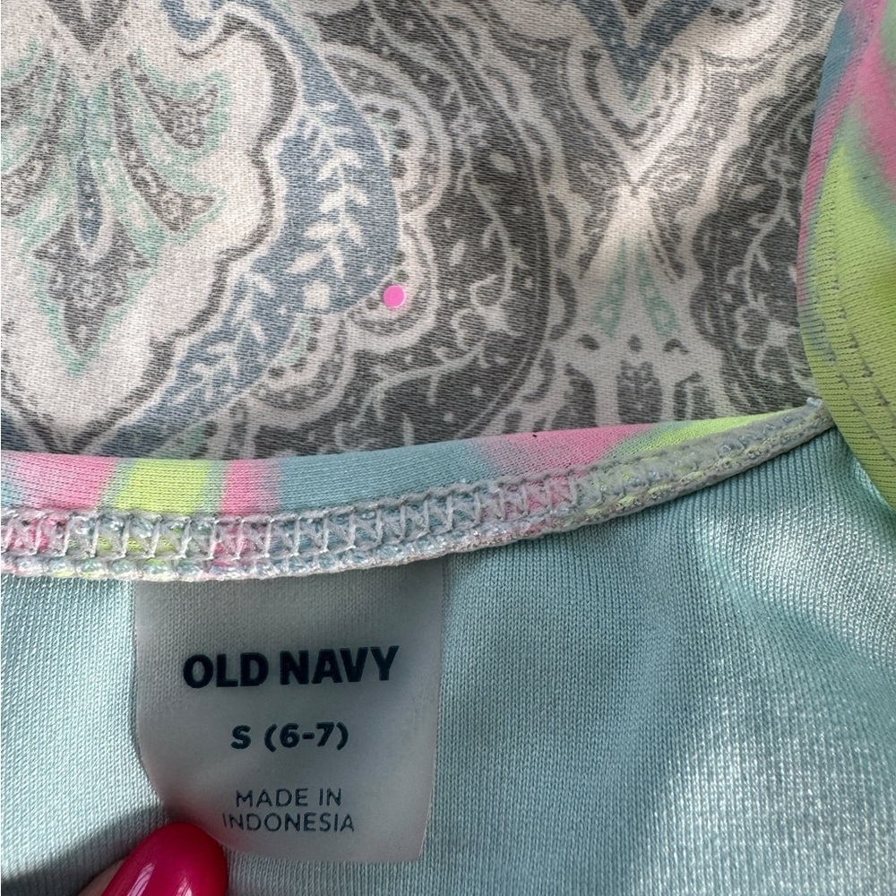 Old Navy Kids Bikini - Blue and Yellow Palms - Picture 2 of 5